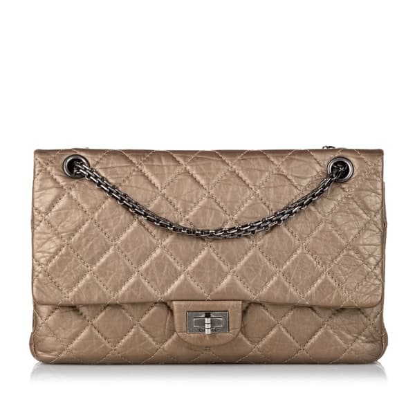 Pre-owned Chanel Reissue 228 Lambskin Double Flap Bag Brown