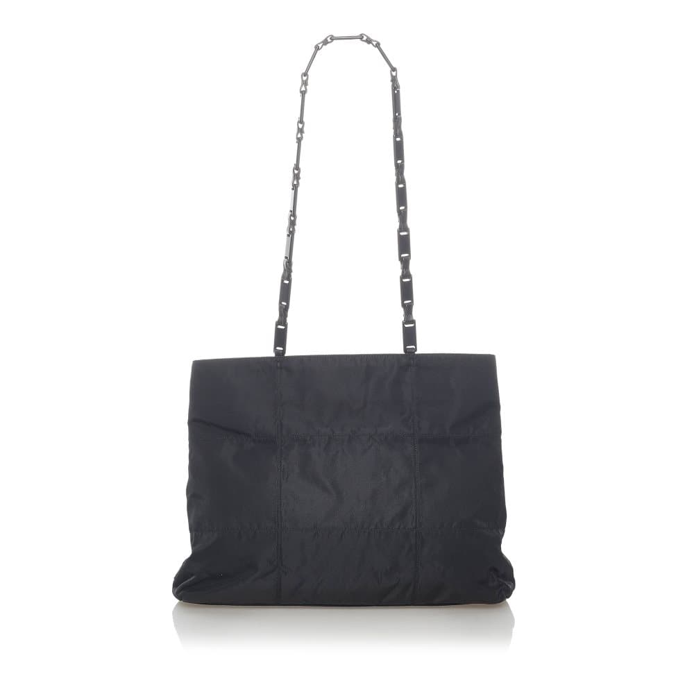 Pre-owned Prada Tessuto Chain Shoulder Bag Black