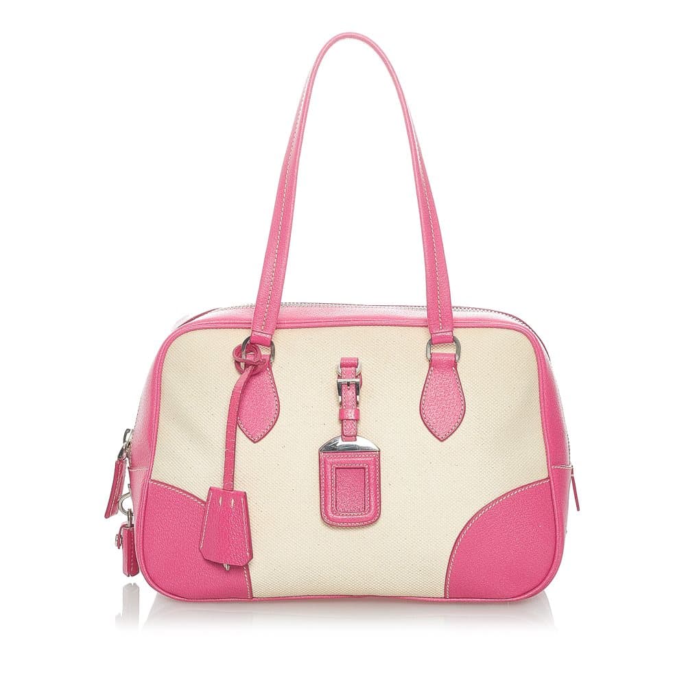 Pre-owned Prada Canvas Shoulder Bag Brown