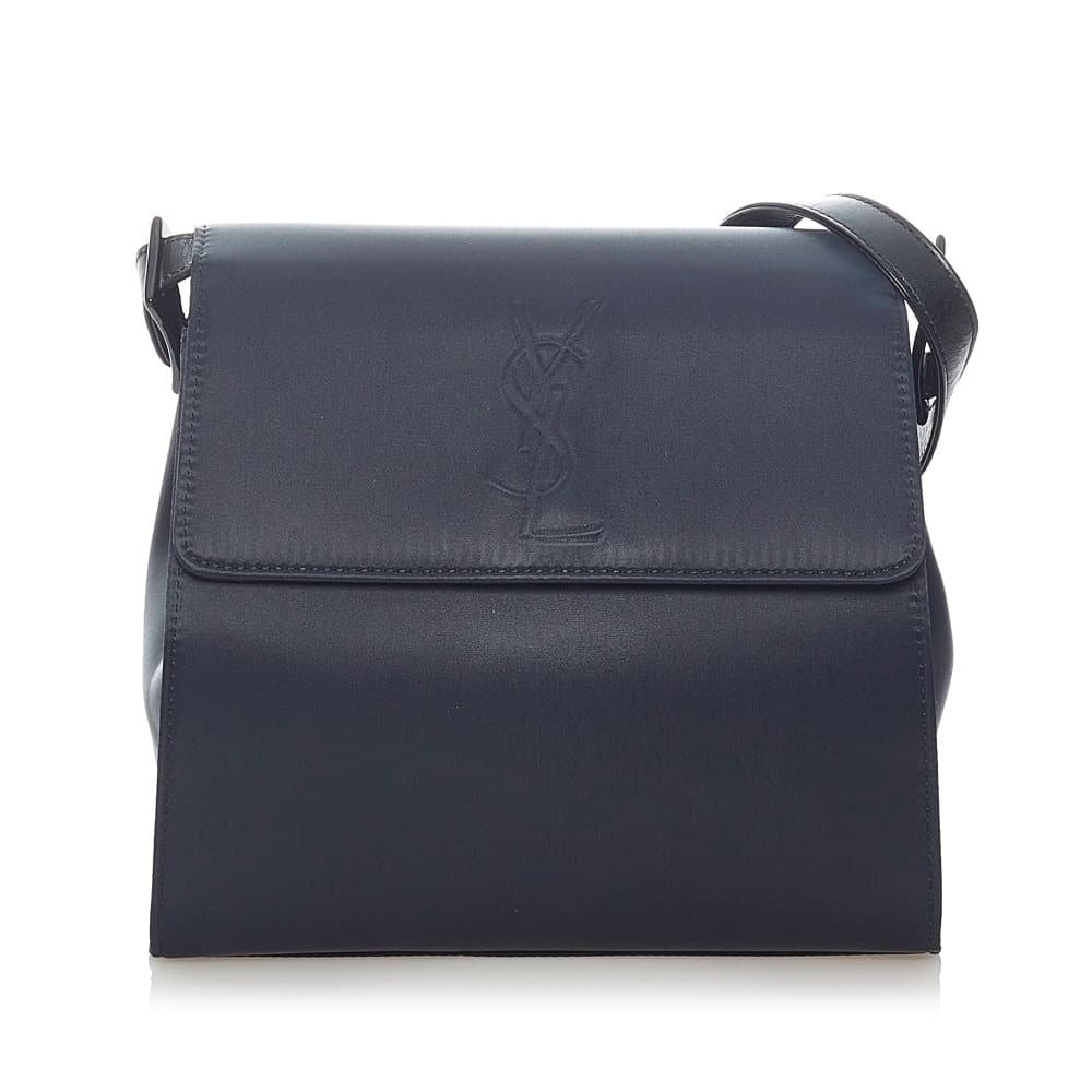 Pre-owned YSL Canvas Shoulder Bag Blue