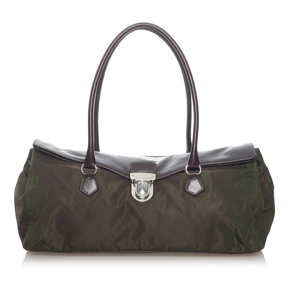 Pre-owned Prada Tessuto Easy Shoulder Bag Green