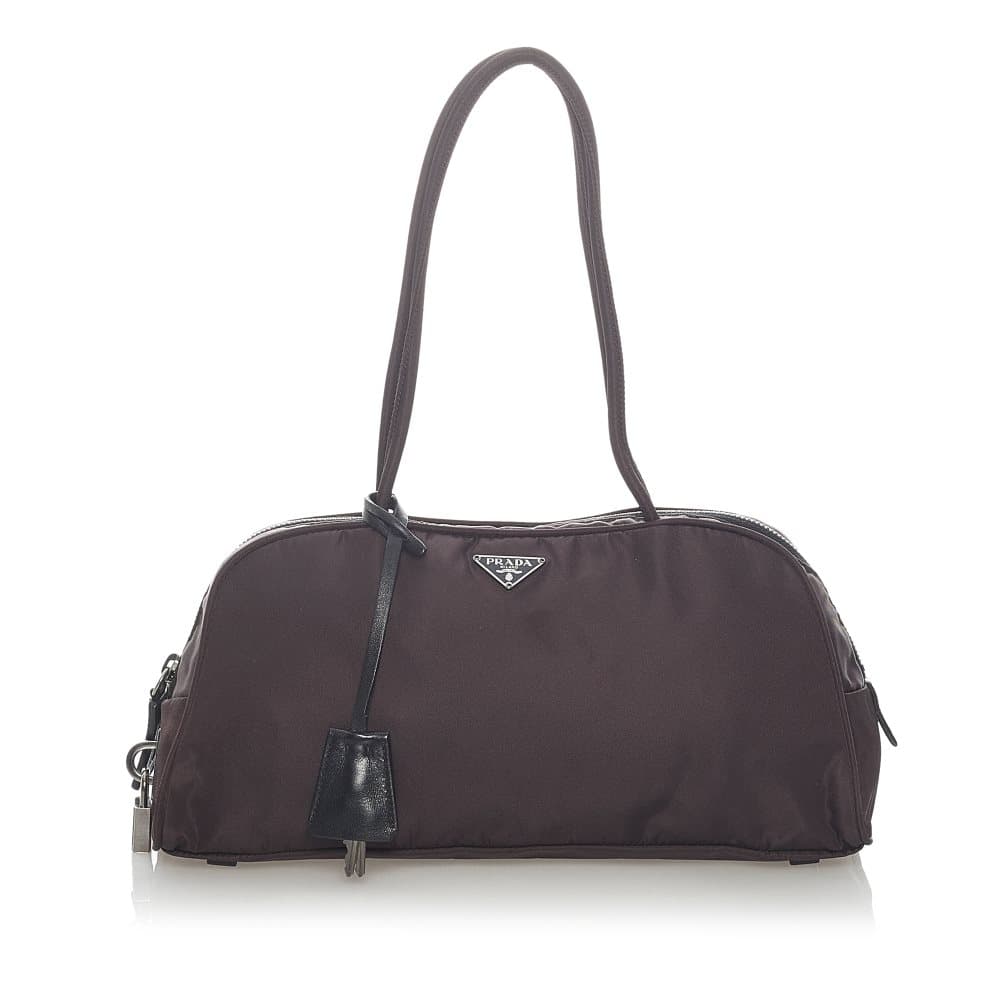 Pre-owned Prada Tessuto Shoulder Bag Brown