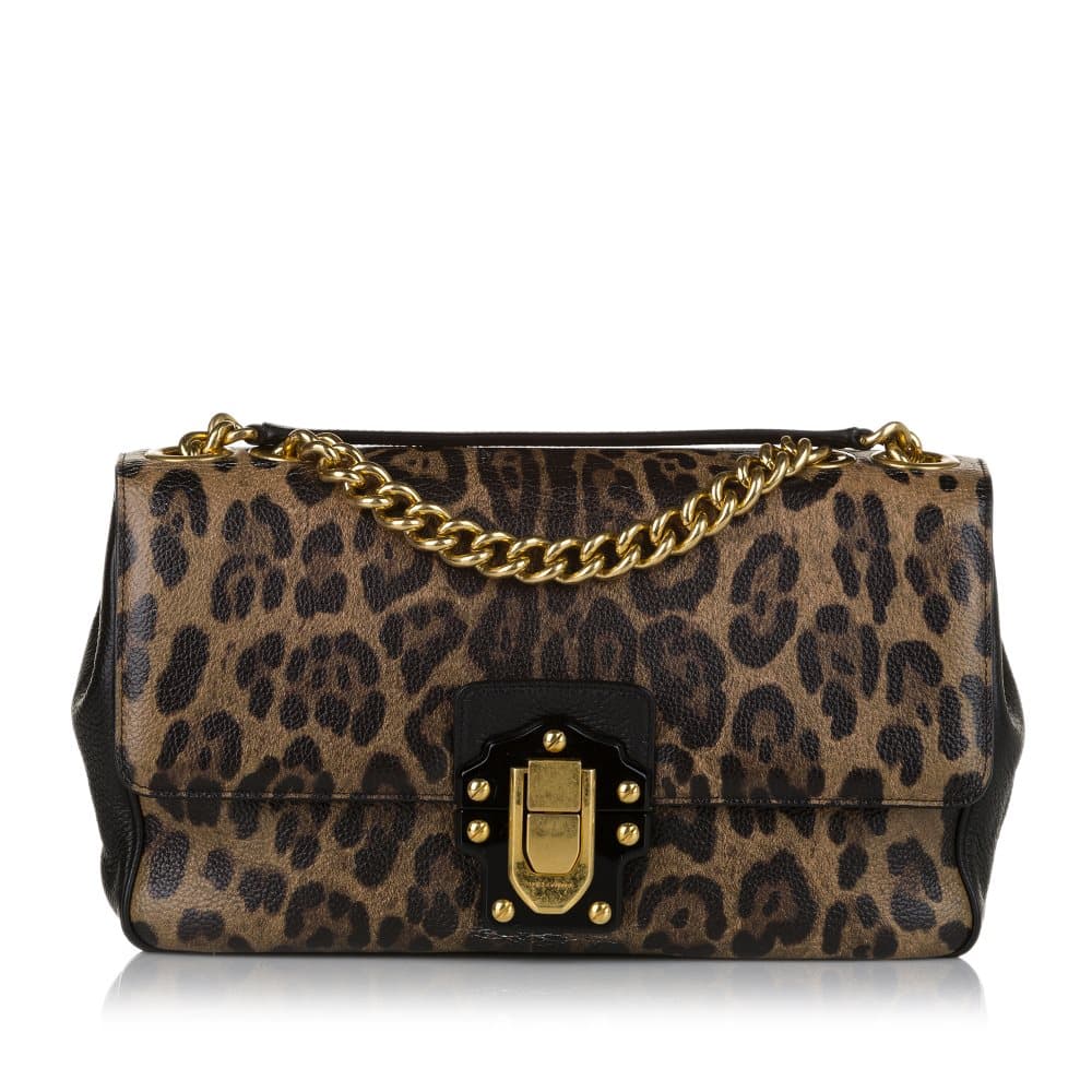 Pre-owned Dolce&Gabbana Lucia Leather Shoulder Bag Brown