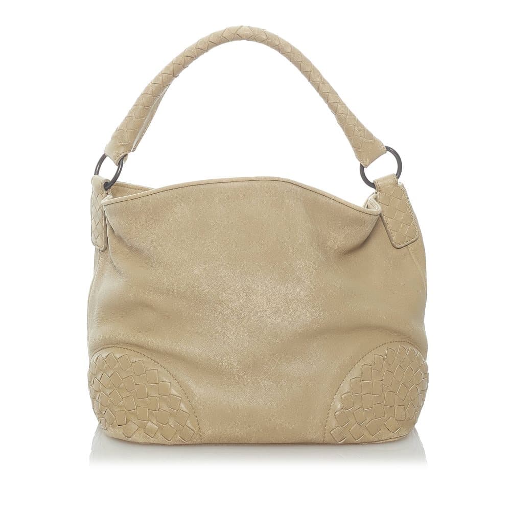 Pre-owned Bottega Veneta Intrecciato Shoulder Bag Brown