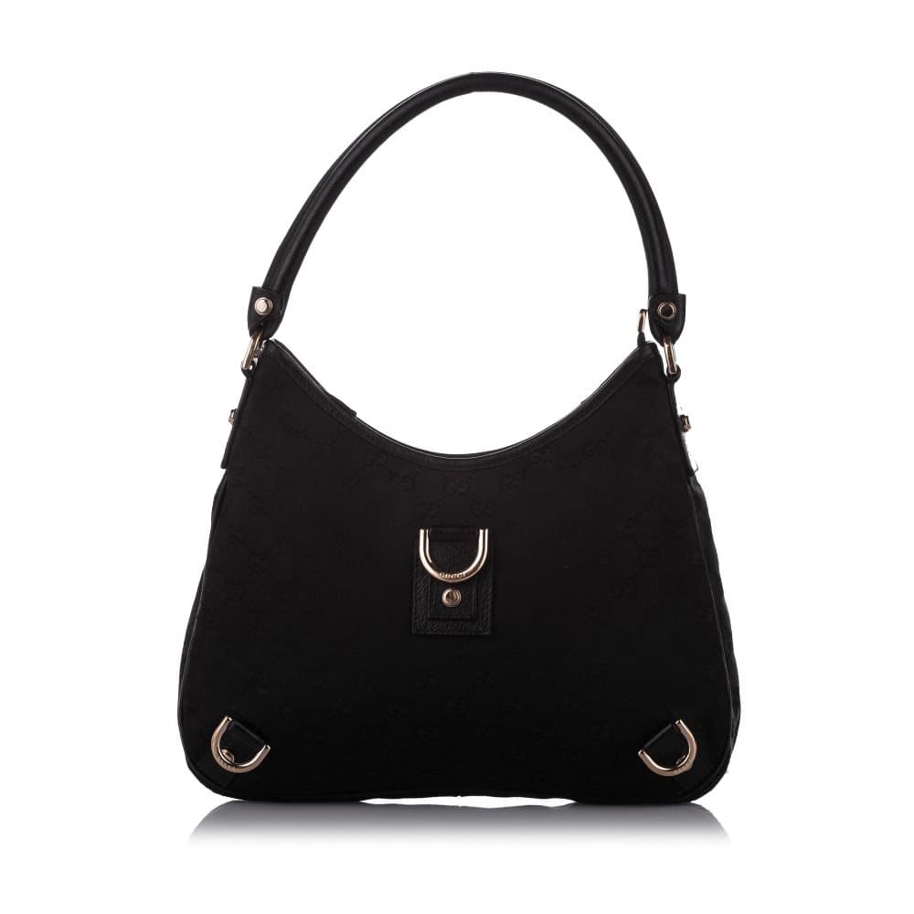 Pre-owned Gucci GG Canvas Abbey D-Ring Shoulder Bag Black