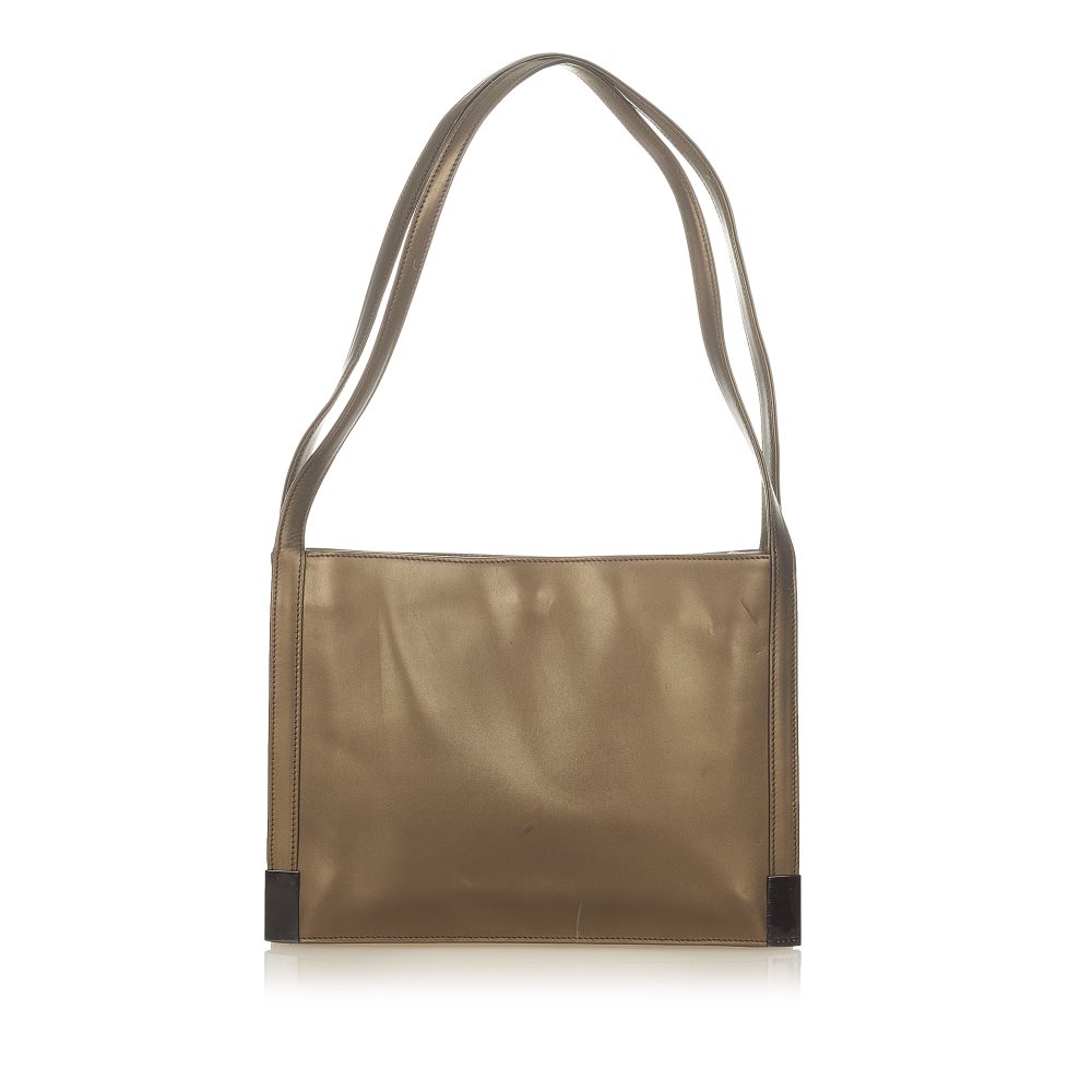 Pre-owned Gucci Leather Shoulder Bag Brown Product Image