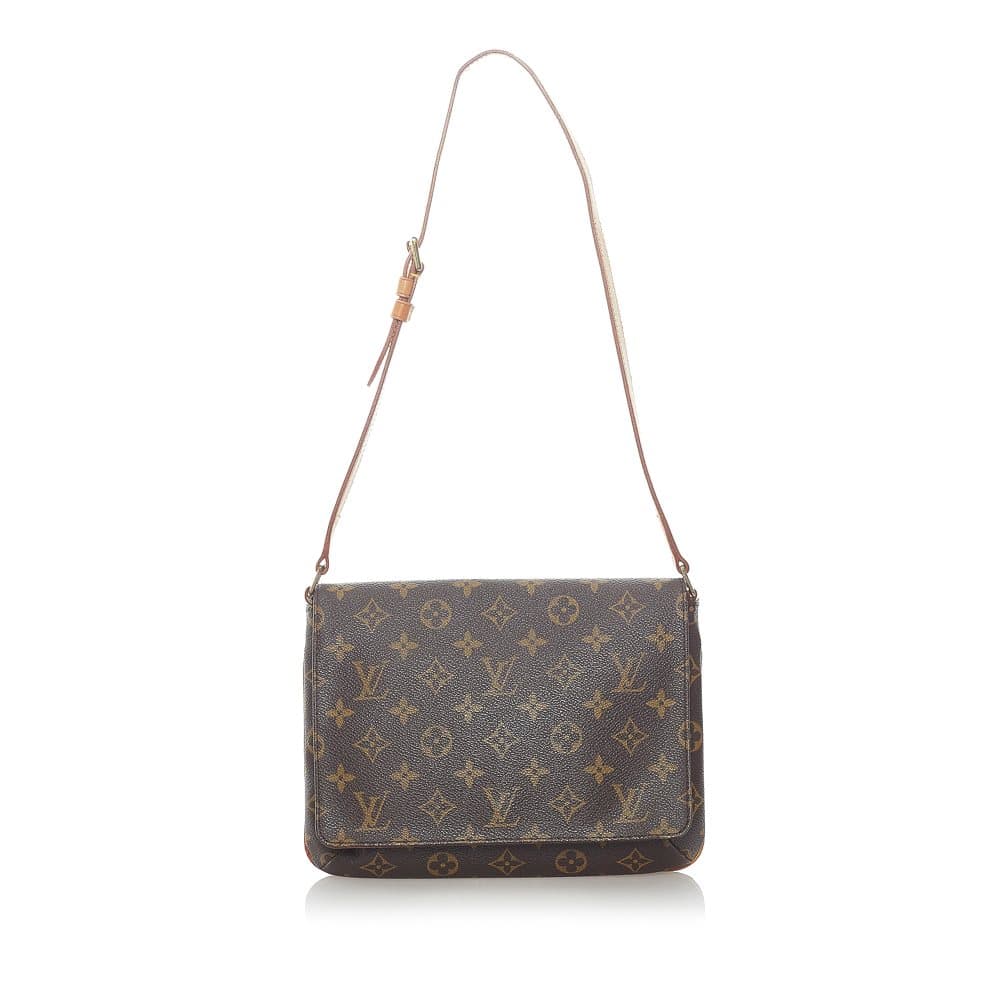 Pre-owned Louis Vuitton Monogram Musette Tango Short Strap Brown