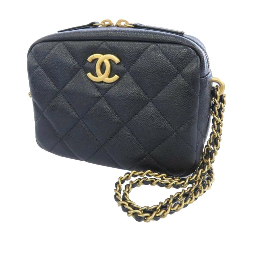 Pre-owned Chanel Quilted Caviar Leather Shoulder Bag Black
