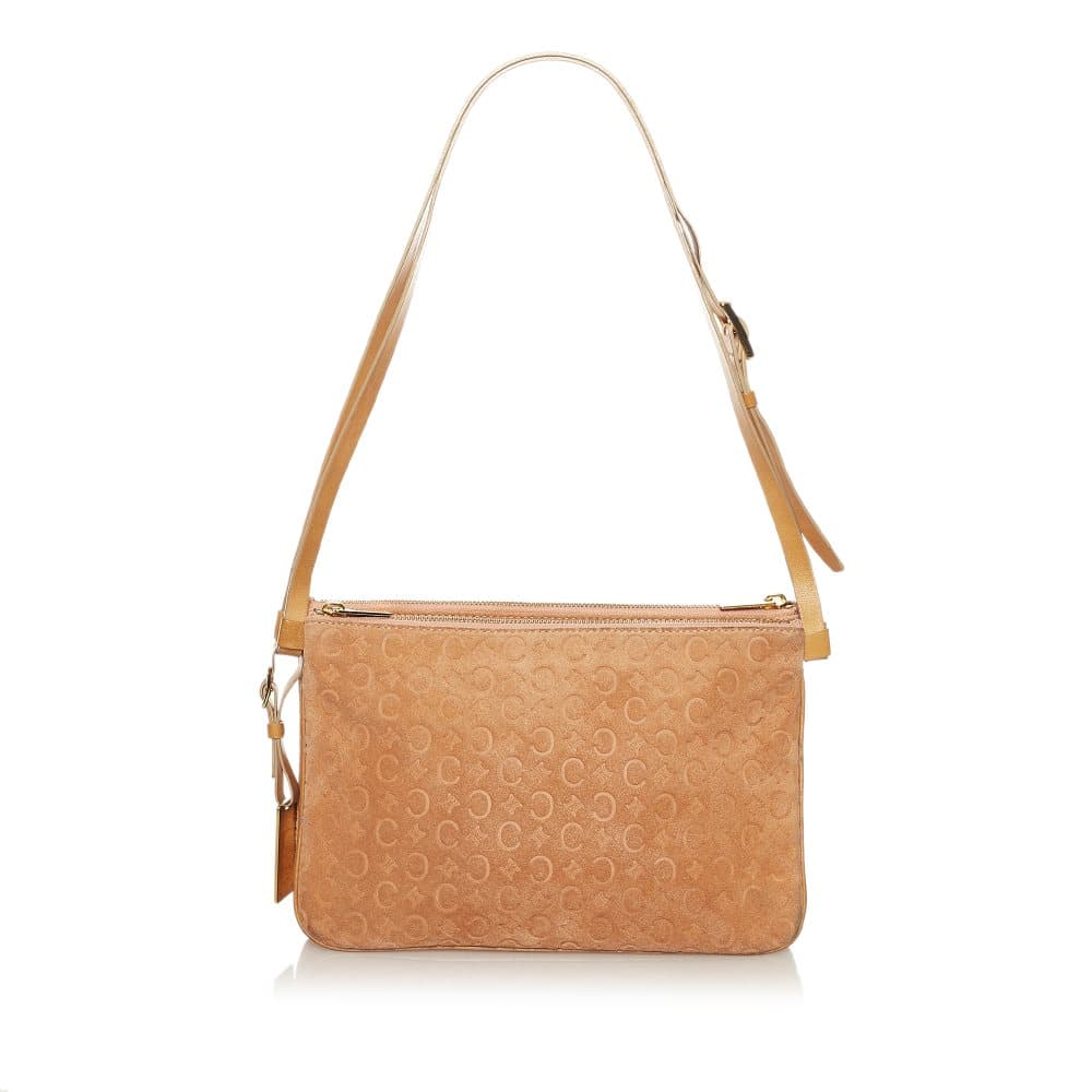 Pre-owned Celine C Macadam Shoulder Bag Brown