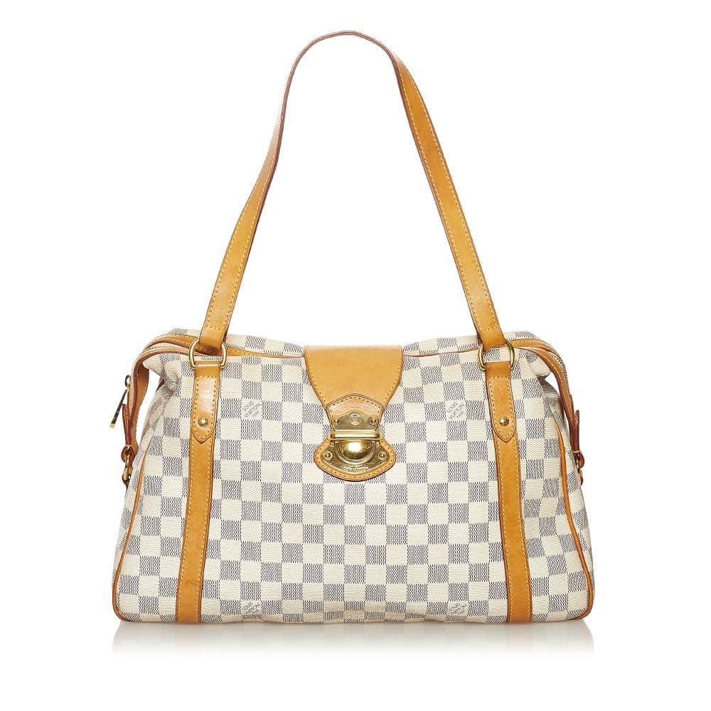 Pre-owned Louis Vuitton Damier Azur Stresa PM White