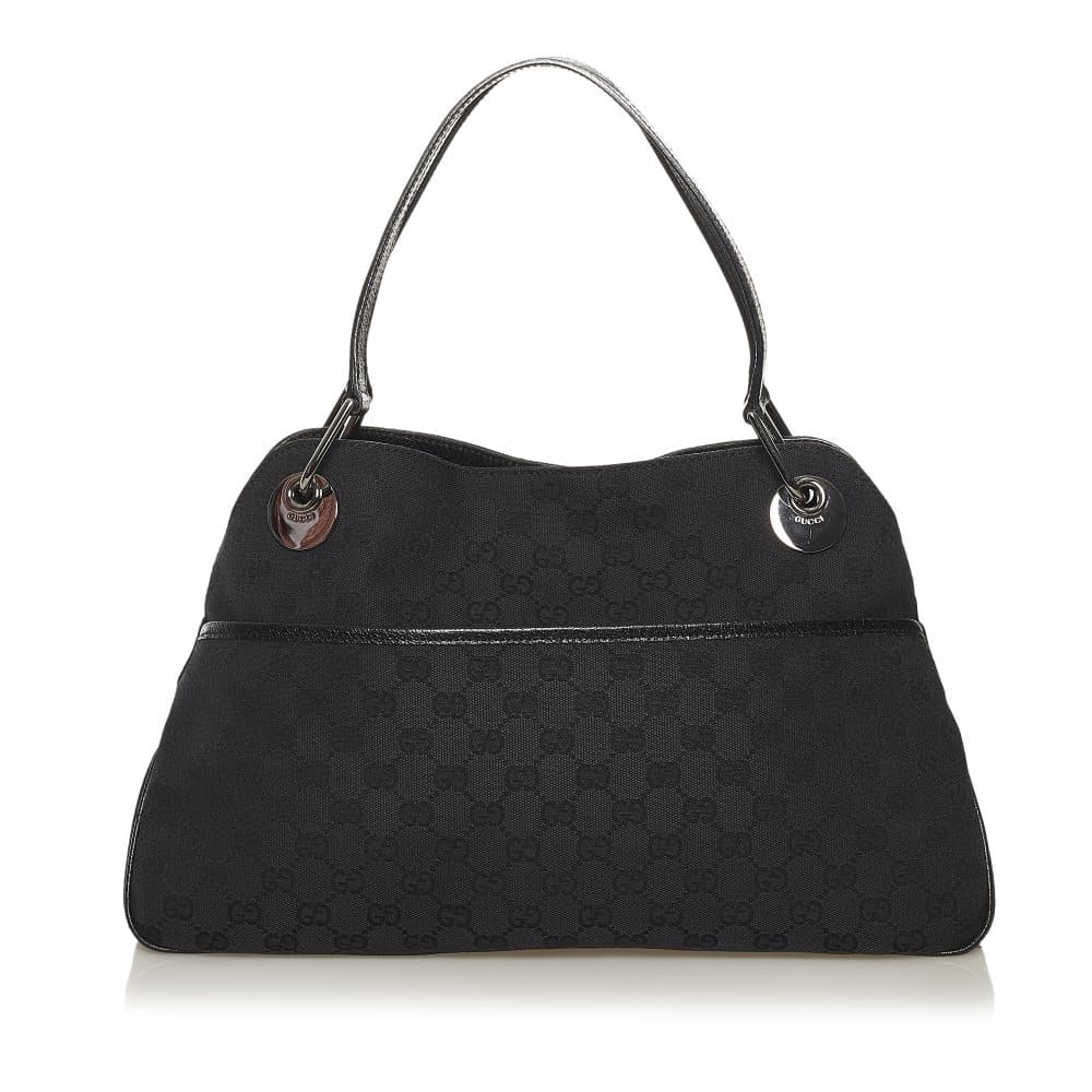 Pre-owned Gucci GG Canvas Eclipse Shoulder Bag Black