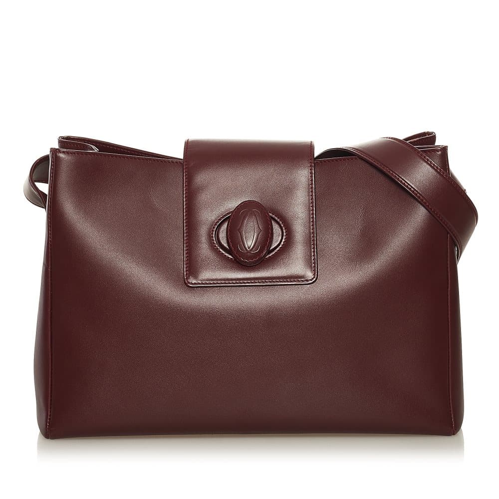Pre-owned Cartier Must de Cartier Leather Shoulder Bag Red