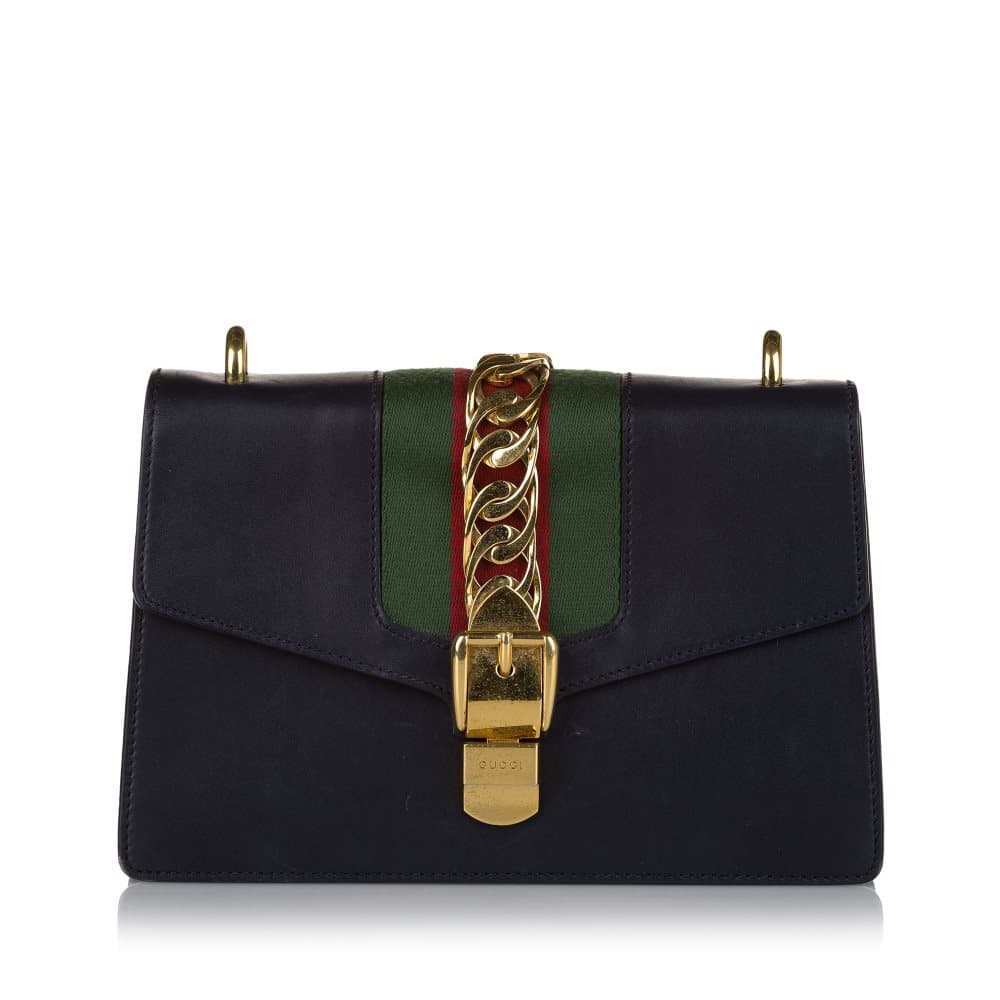 Pre-owned Gucci Sylvie Shoulder Bag Black