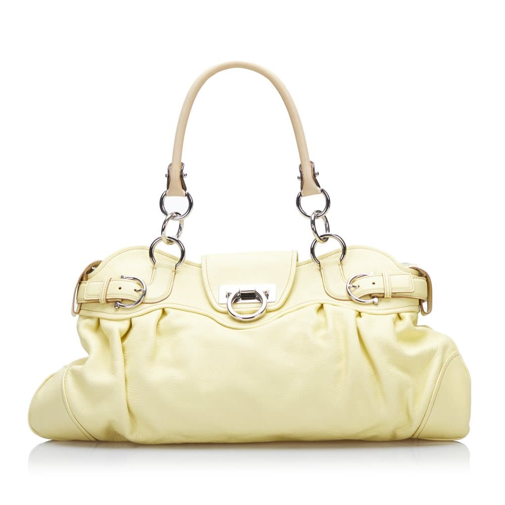 Pre-owned Ferragamo Gancini Marisa Yellow