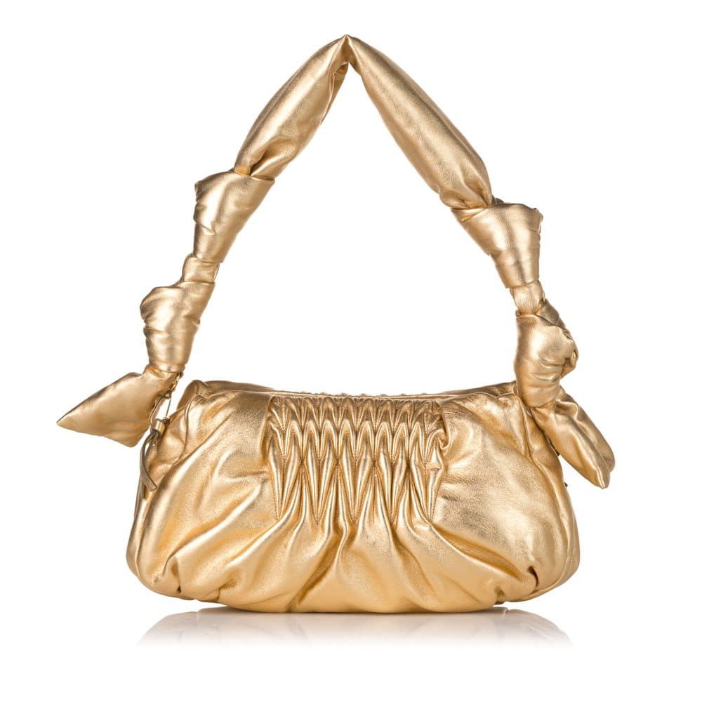 Pre-owned Miu Miu Metallic Knot bag Gold