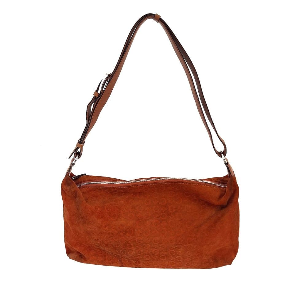 Pre-owned Celine Suede C Macadam Shoulder Bag Orange