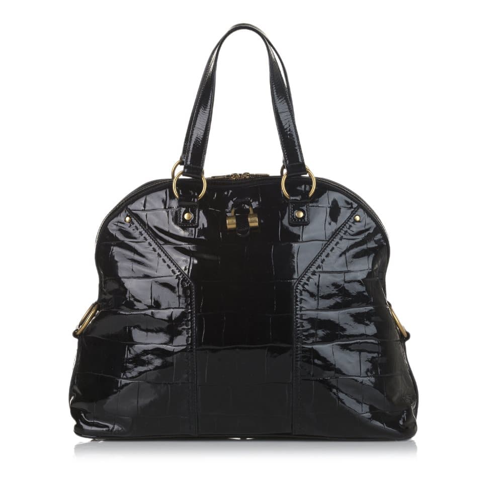 Pre-owned YSL Muse Patent Leather Bag Black