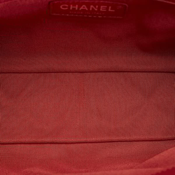 Pre-owned Chanel Crumpled Chain All Over Flap Red