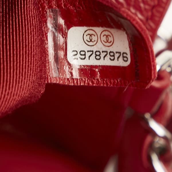 Pre-owned Chanel Crumpled Chain All Over Flap Red