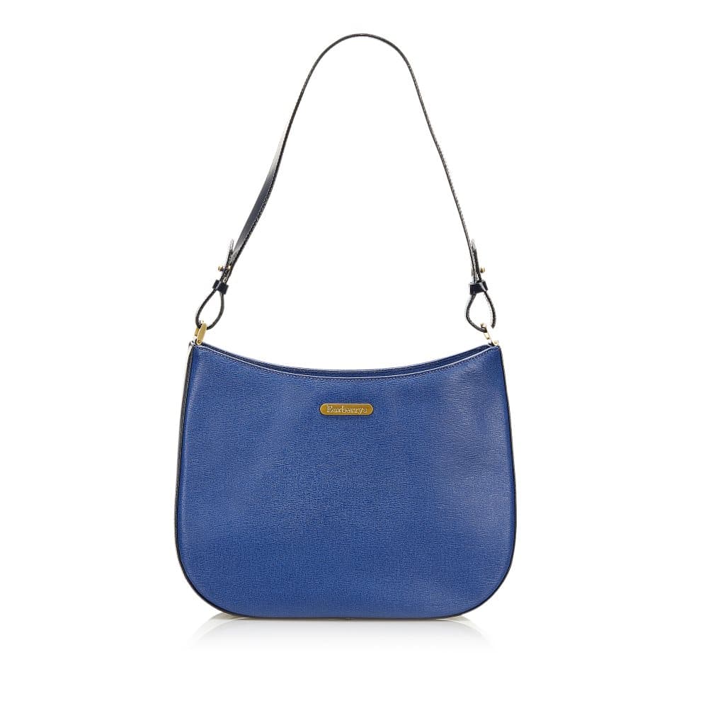 Pre-owned Burberry Calf Leather Shoulder Bag Blue