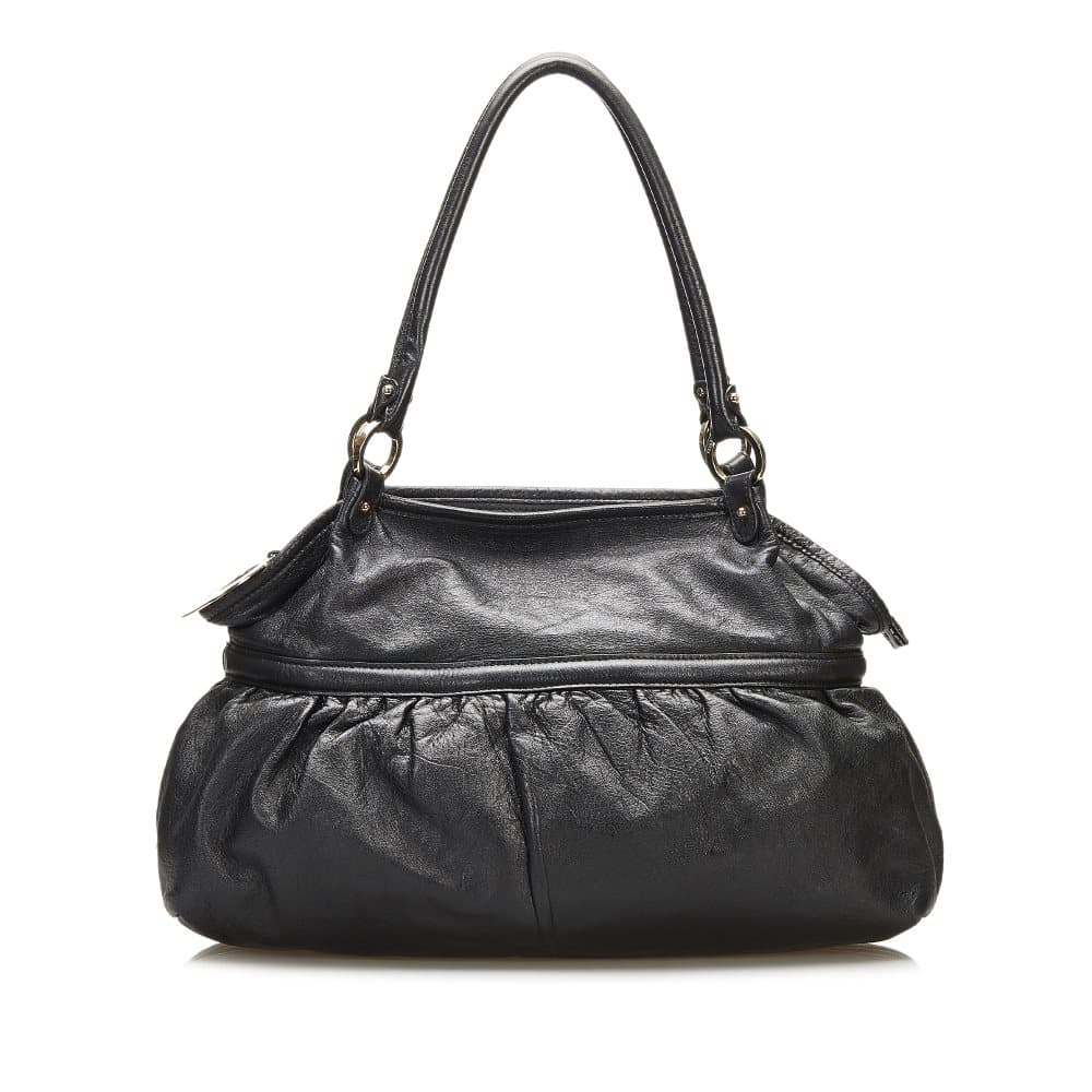 Pre-owned Fendi Leather Chef Shoulder Bag Black
