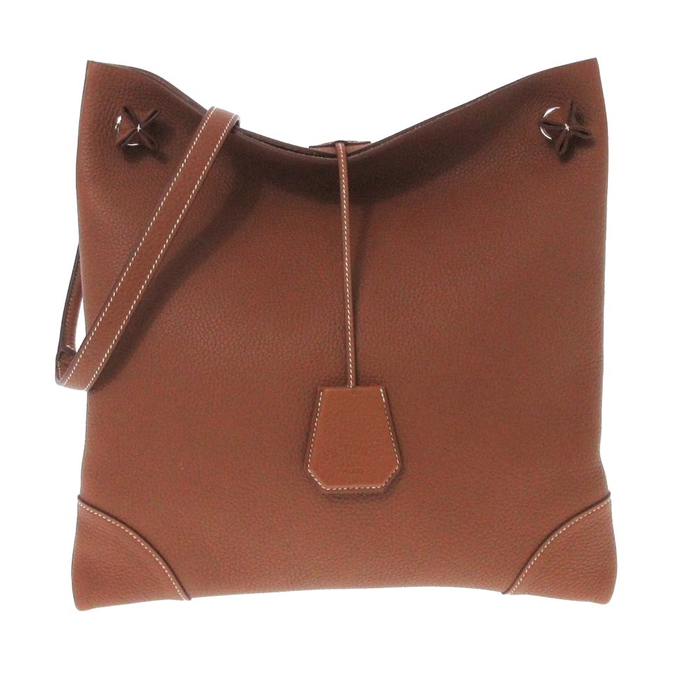 image of Pre-owned Hermes Clemence Silky City PM Brown