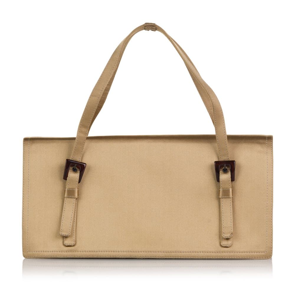 Pre-owned Prada Satin Shoulder Bag Brown