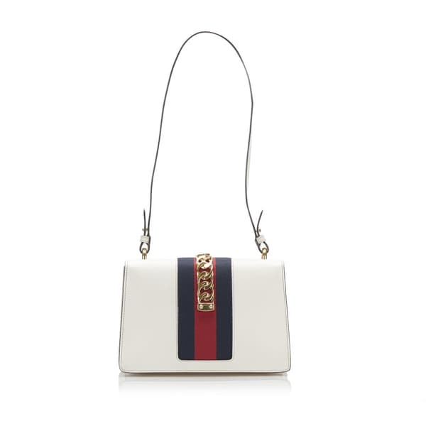 Pre-owned Gucci Small Leather Sylvie Satchel White