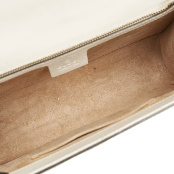 Pre-owned Gucci Small Leather Sylvie Satchel White