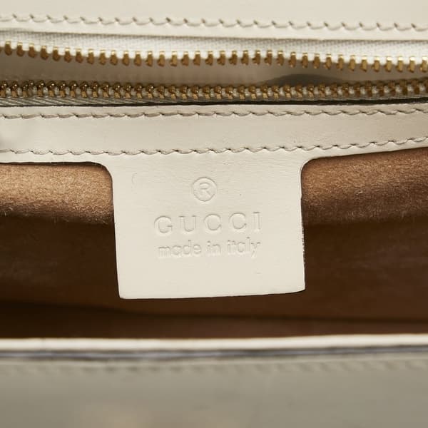 Pre-owned Gucci Small Leather Sylvie Satchel White