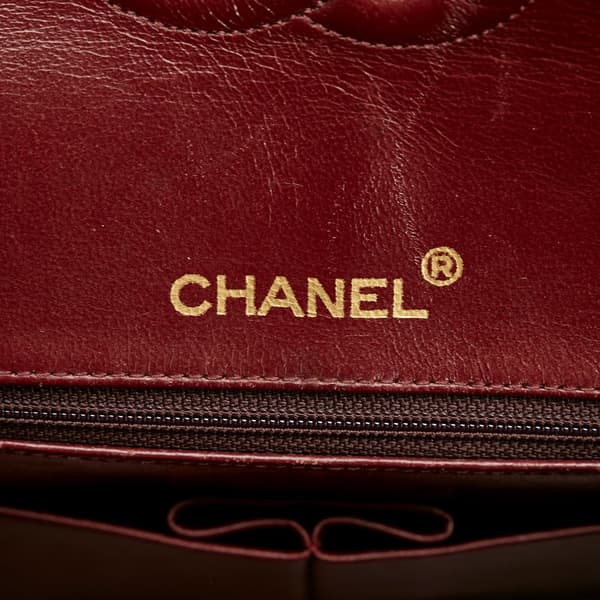 Pre-owned Chanel Medium Tall Classic Lambskin Double Flap Black