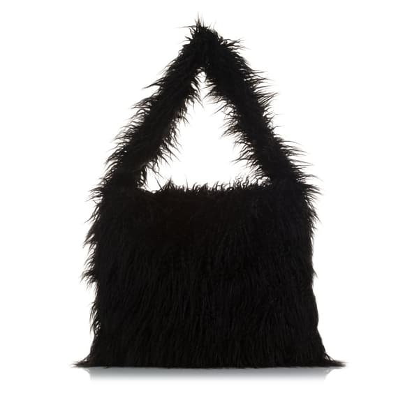 Pre-owned Stella McCartney x Ed Curtis Faux Fur Shoulder Bag Black