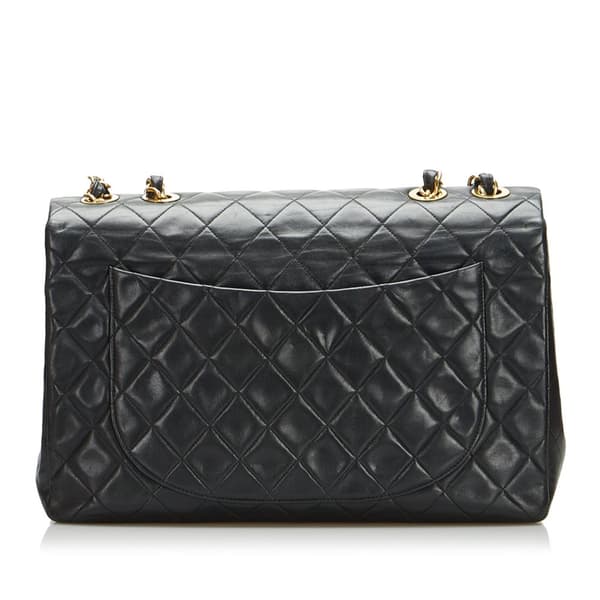 Pre-owned Chanel Maxi XL Classic Lambskin Single Flap Black