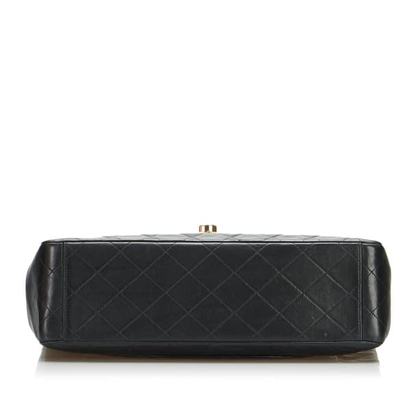 Pre-owned Chanel Maxi XL Classic Lambskin Single Flap Black