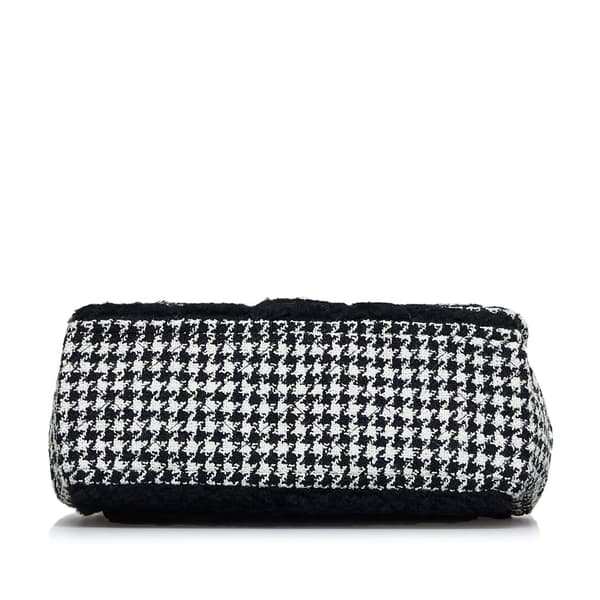 Pre-owned Chanel Shearling CC Turnlock Flap Bag Black