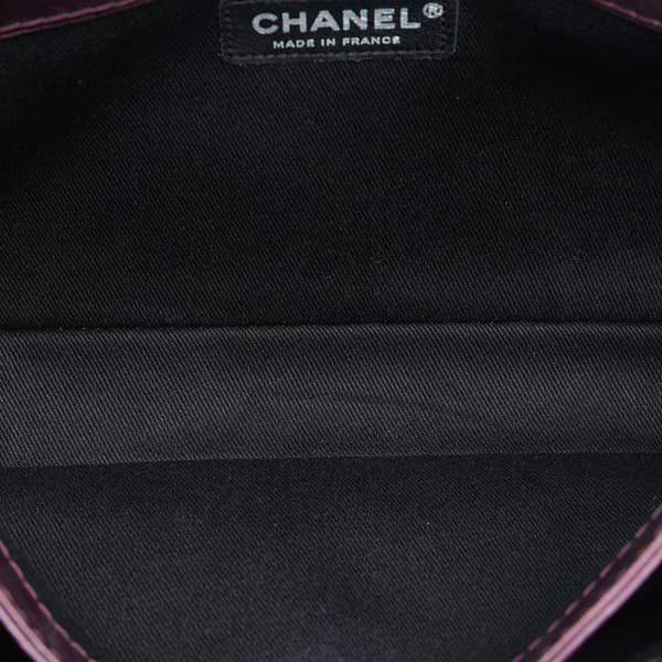 Pre-owned Chanel Glazed Matelasse Portobello Flap Bag Purple
