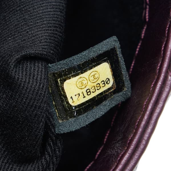 Pre-owned Chanel Glazed Matelasse Portobello Flap Bag Purple