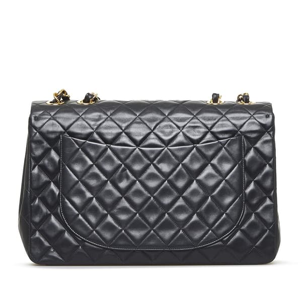 Pre-owned Chanel Maxi XL Classic Lambskin Single Flap Black