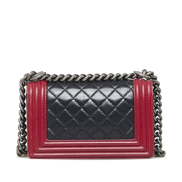 Pre-owned Chanel Small Bicolor Boy Black