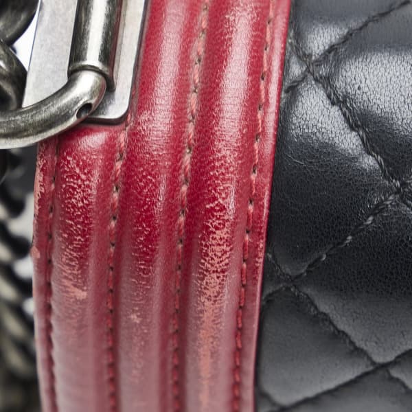 Pre-owned Chanel Small Bicolor Boy Black