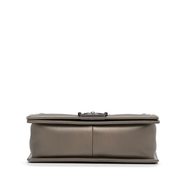 Pre-owned Chanel Medium Crystal Embellished Goatskin Boy Brown
