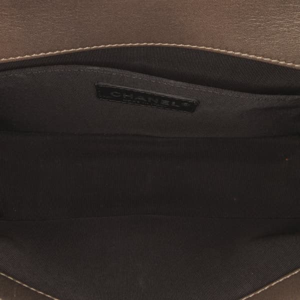 Pre-owned Chanel Medium Crystal Embellished Goatskin Boy Brown