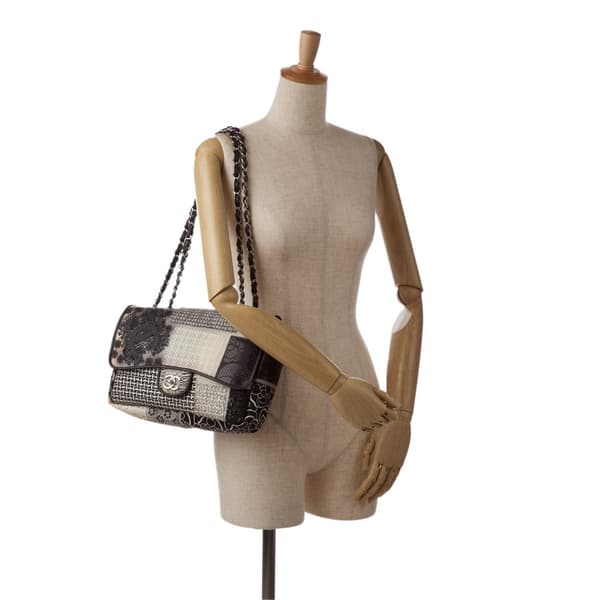 Pre-owned Chanel Jumbo CC Patchwork Classic Flap Black
