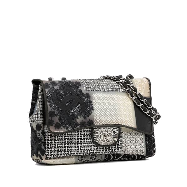 Pre-owned Chanel Jumbo CC Patchwork Classic Flap Black