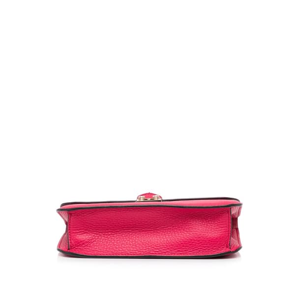 Pre-owned Valentino Small Rockstud Glam Lock Shoulder Bag Red