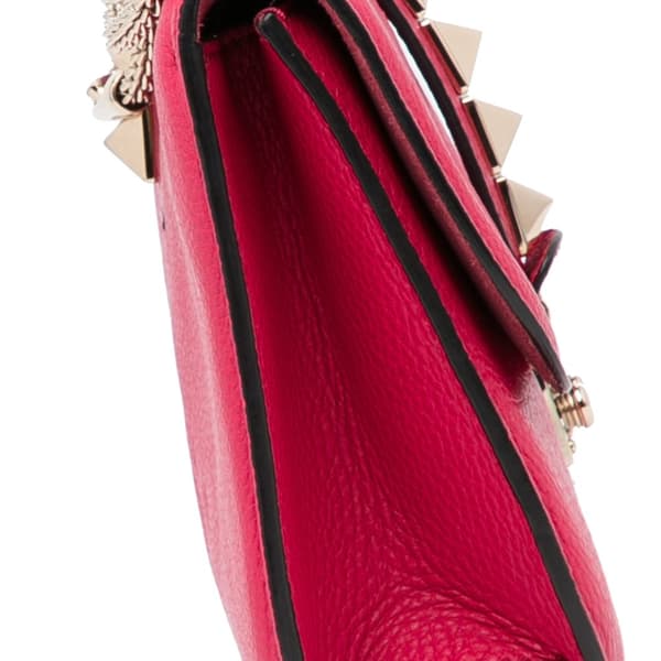 Pre-owned Valentino Small Rockstud Glam Lock Shoulder Bag Red