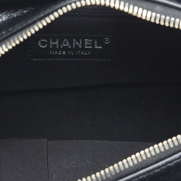 Pre-owned Chanel Small Painted Knit Gabrielle Crossbody Bag Black
