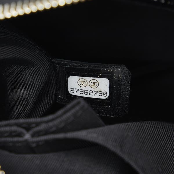 Pre-owned Chanel Small Painted Knit Gabrielle Crossbody Bag Black