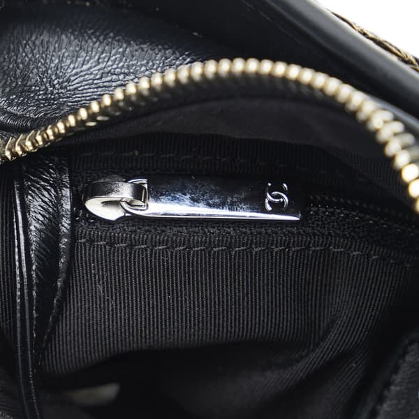 Pre-owned Chanel Small Painted Knit Gabrielle Crossbody Bag Black