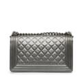 Pikkukuva 3 / 10: Pre-owned Chanel Old Medium Quilted Perforated Metallic Lambskin Boy Flap Gray